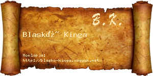 Blaskó Kinga névjegykártya