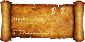Blaskó Kinga névjegykártya