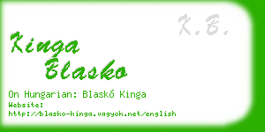 kinga blasko business card